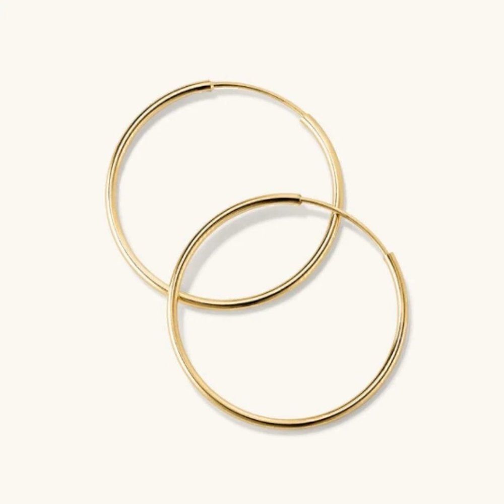 14k Real Gold hoop earrings | hoop earrings | 1.5 mm thickness | Real Gold |
